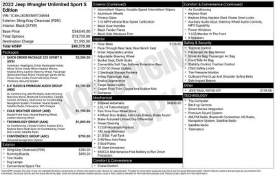 2022 Jeep Wrangler Unlimited Sport S