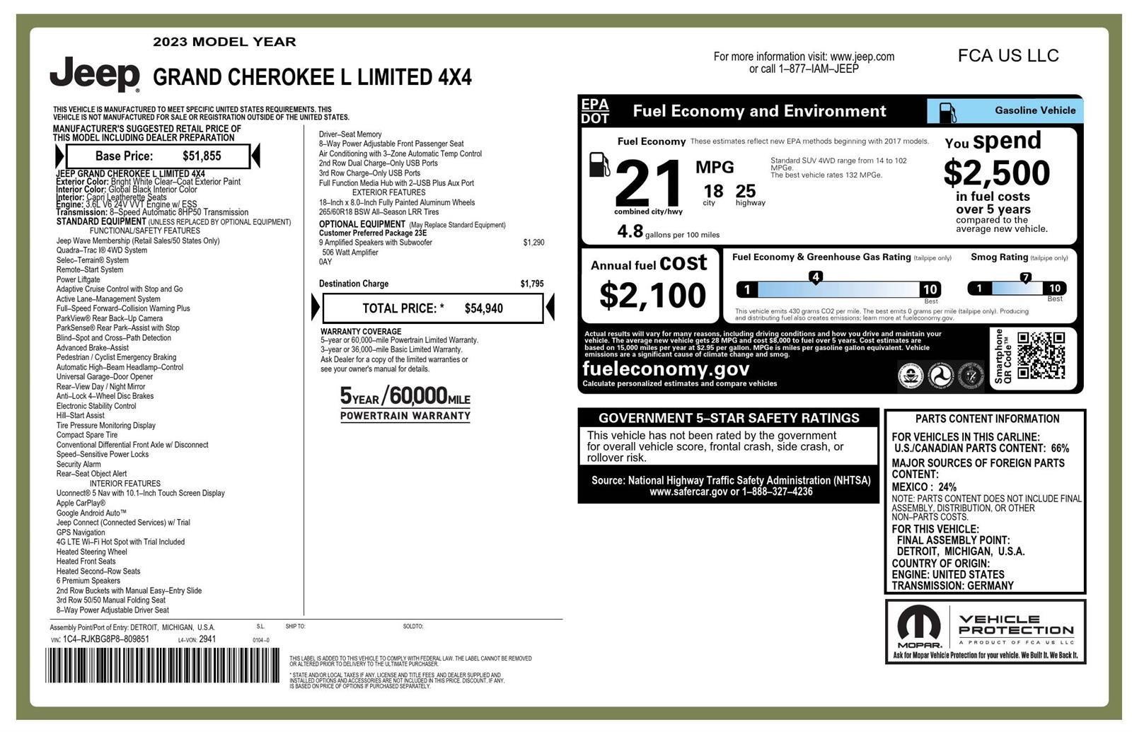 2023 Jeep Grand Cherokee L Limited 4x4