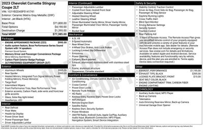 2023 Chevrolet Corvette Stingray 2LT