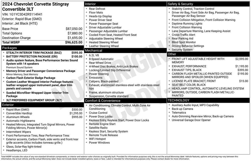 2024 Chevrolet Corvette Stingray 3LT
