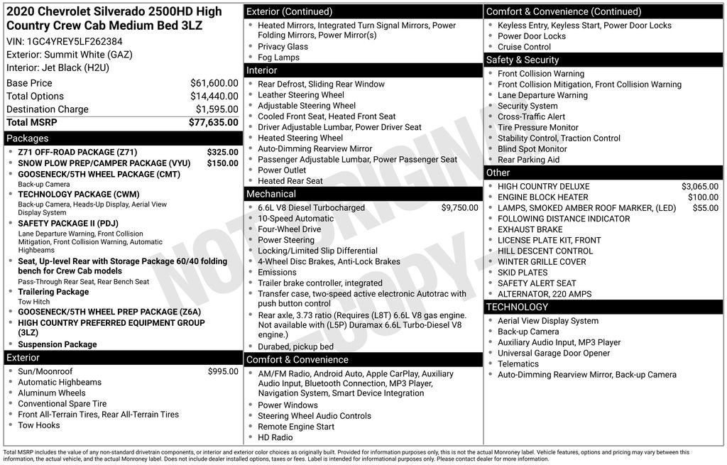 2020 Chevrolet Silverado 2500 HD High Country