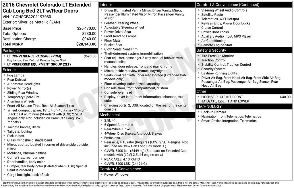 2016 Chevrolet Colorado 2WD LT