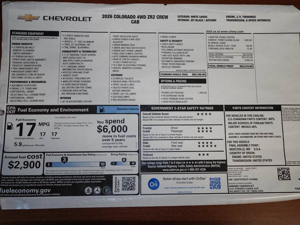 2026 Chevrolet Colorado ZR2