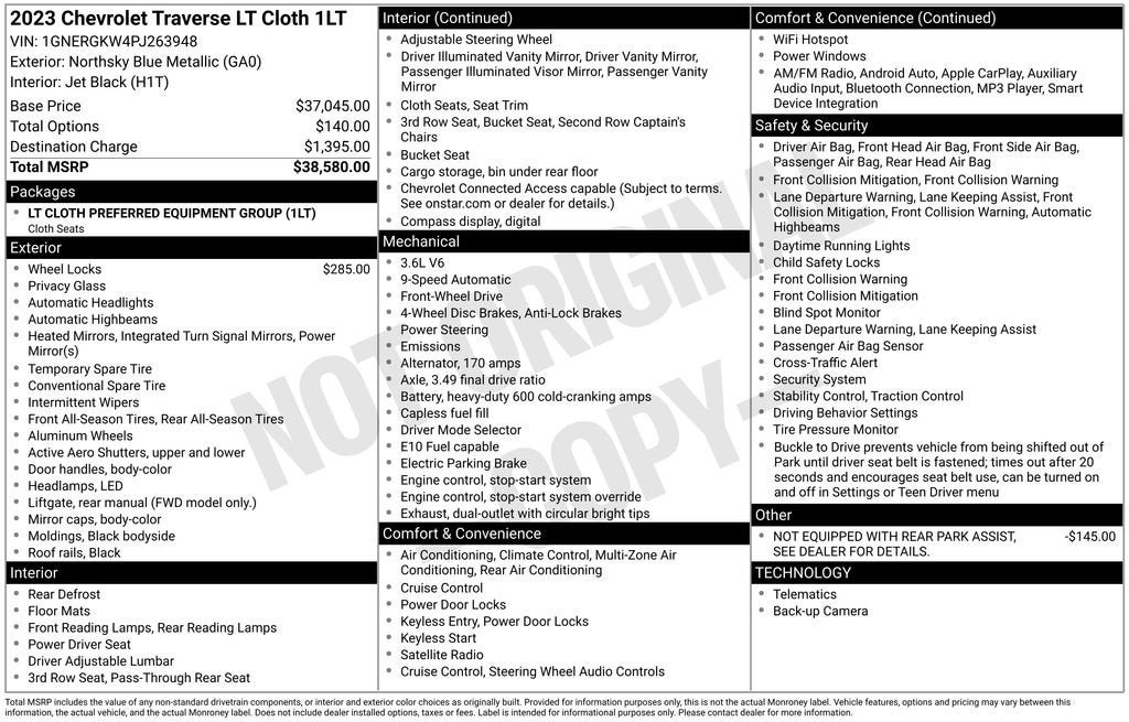 2023 Chevrolet Traverse LT Cloth