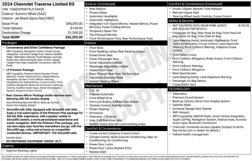 2024 Chevrolet Traverse Limited RS
