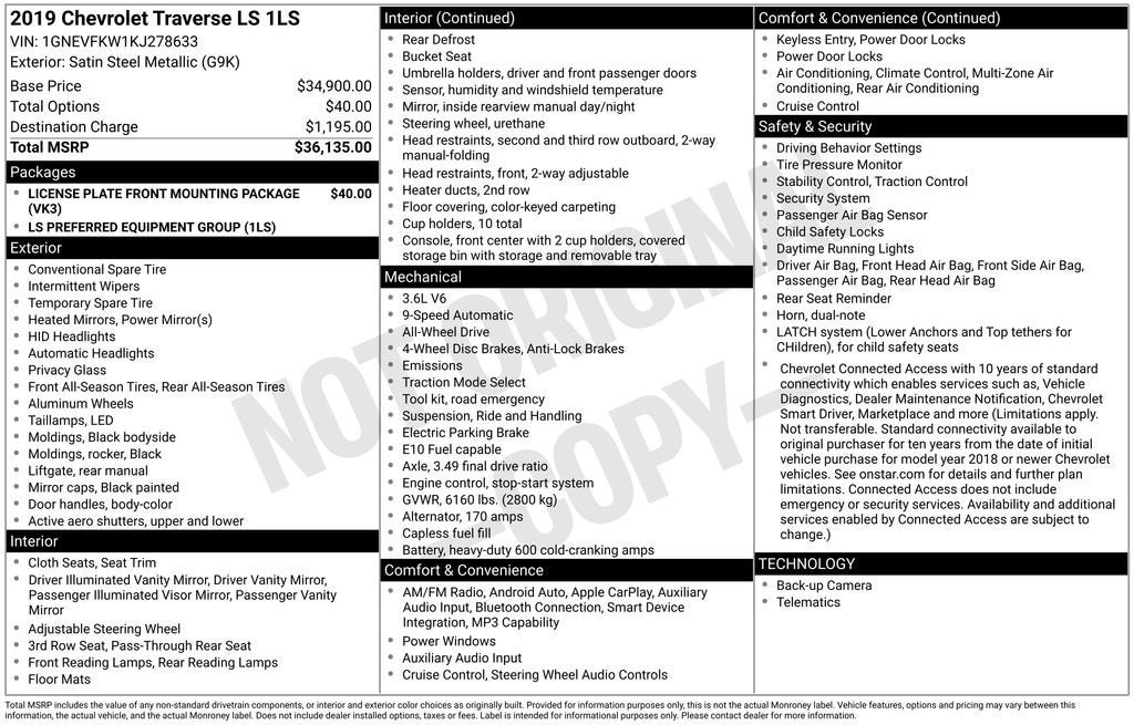 2019 Chevrolet Traverse LS