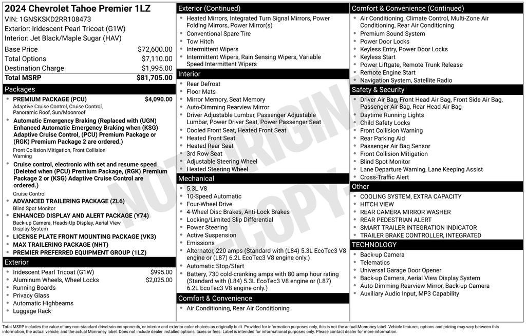 2024 Chevrolet Tahoe Premier
