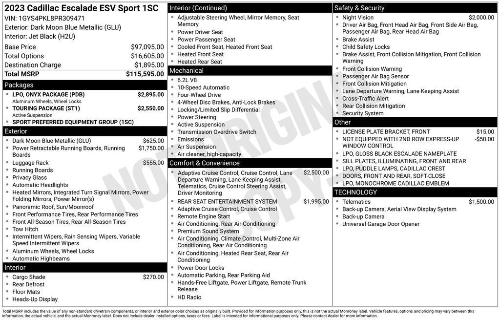 2023 Cadillac Escalade ESV Sport