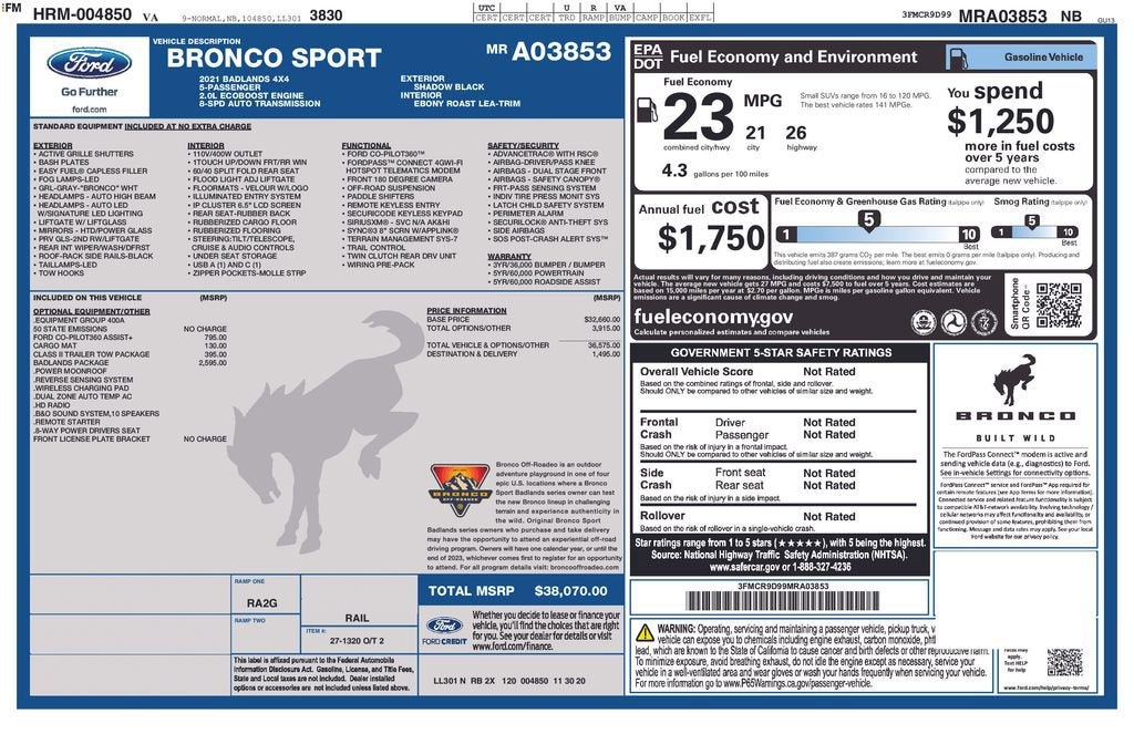 2021 Ford Bronco Sport Badlands