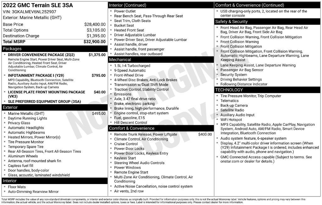 2022 GMC Terrain SLE