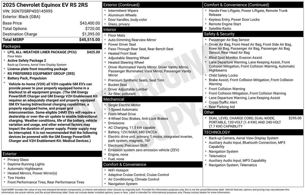 2025 Chevrolet Equinox EV RS