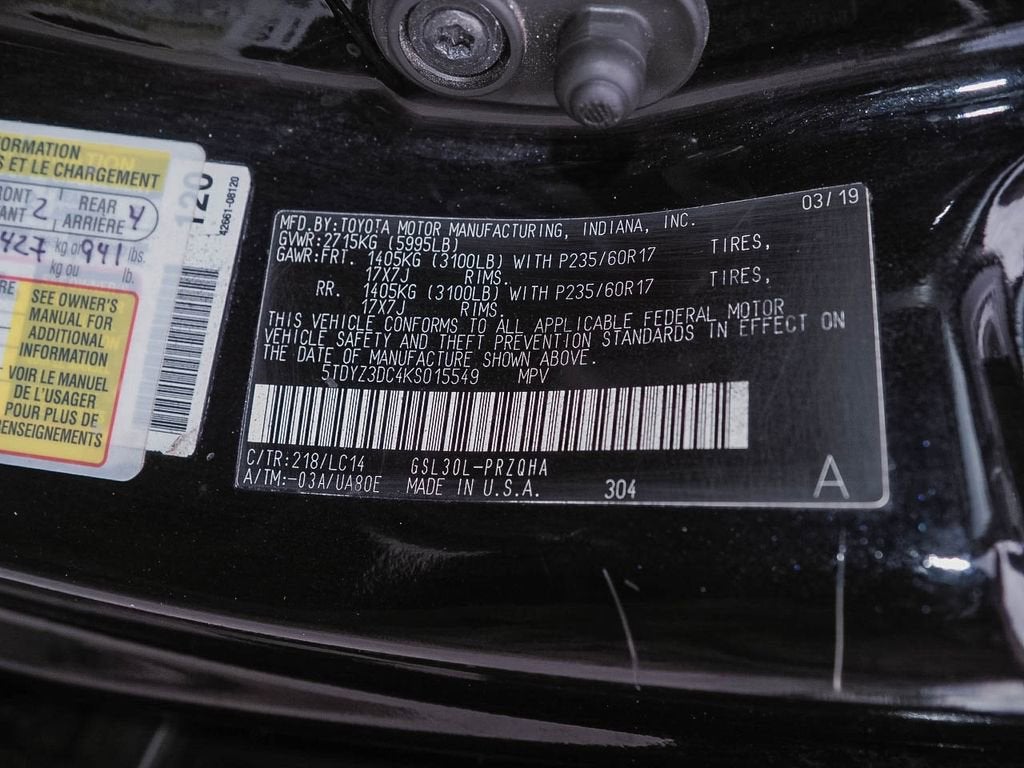 2019 Toyota Sienna XLE Auto Access Seat