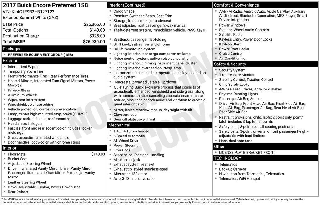 2017 Buick Encore Preferred