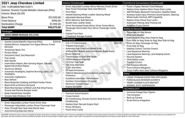 2021 Jeep Cherokee Limited