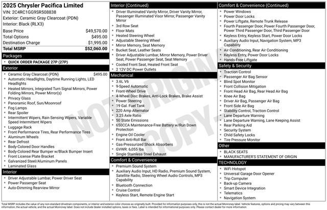 2025 Chrysler Pacifica Limited