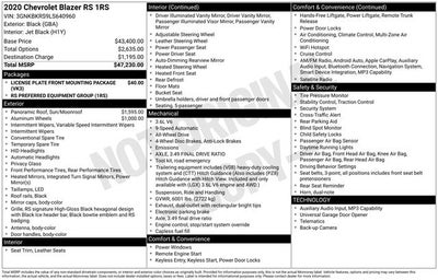 2020 Chevrolet Blazer RS