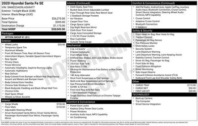 2020 Hyundai Santa Fe SE