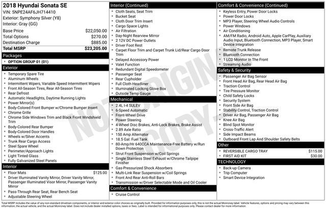 2018 Hyundai Sonata SE