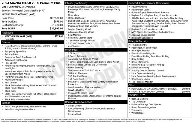 2024 Mazda Mazda CX-50 2.5 S Premium Plus Package
