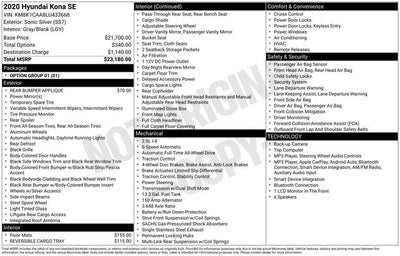 2020 Hyundai Kona SE