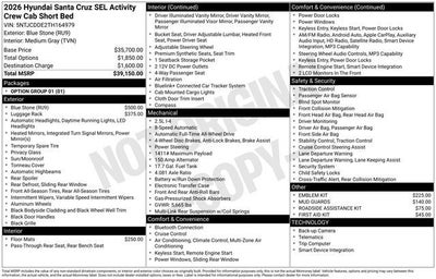 2026 Hyundai Santa Cruz SEL