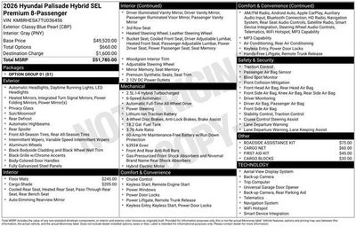 2026 Hyundai Palisade Hybrid SEL Premium 8 Passenger