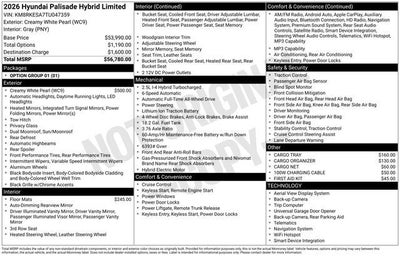 2026 Hyundai Palisade Hybrid Limited