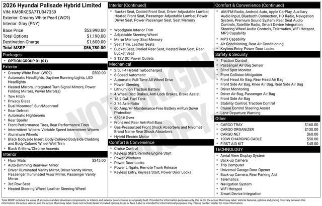2026 Hyundai Palisade Hybrid Limited