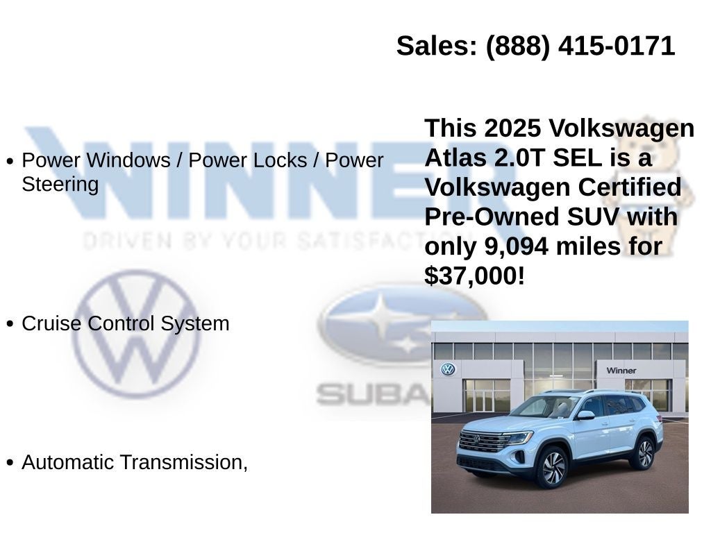 2025 Volkswagen Atlas 2.0T SEL