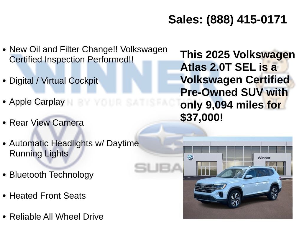2025 Volkswagen Atlas 2.0T SEL
