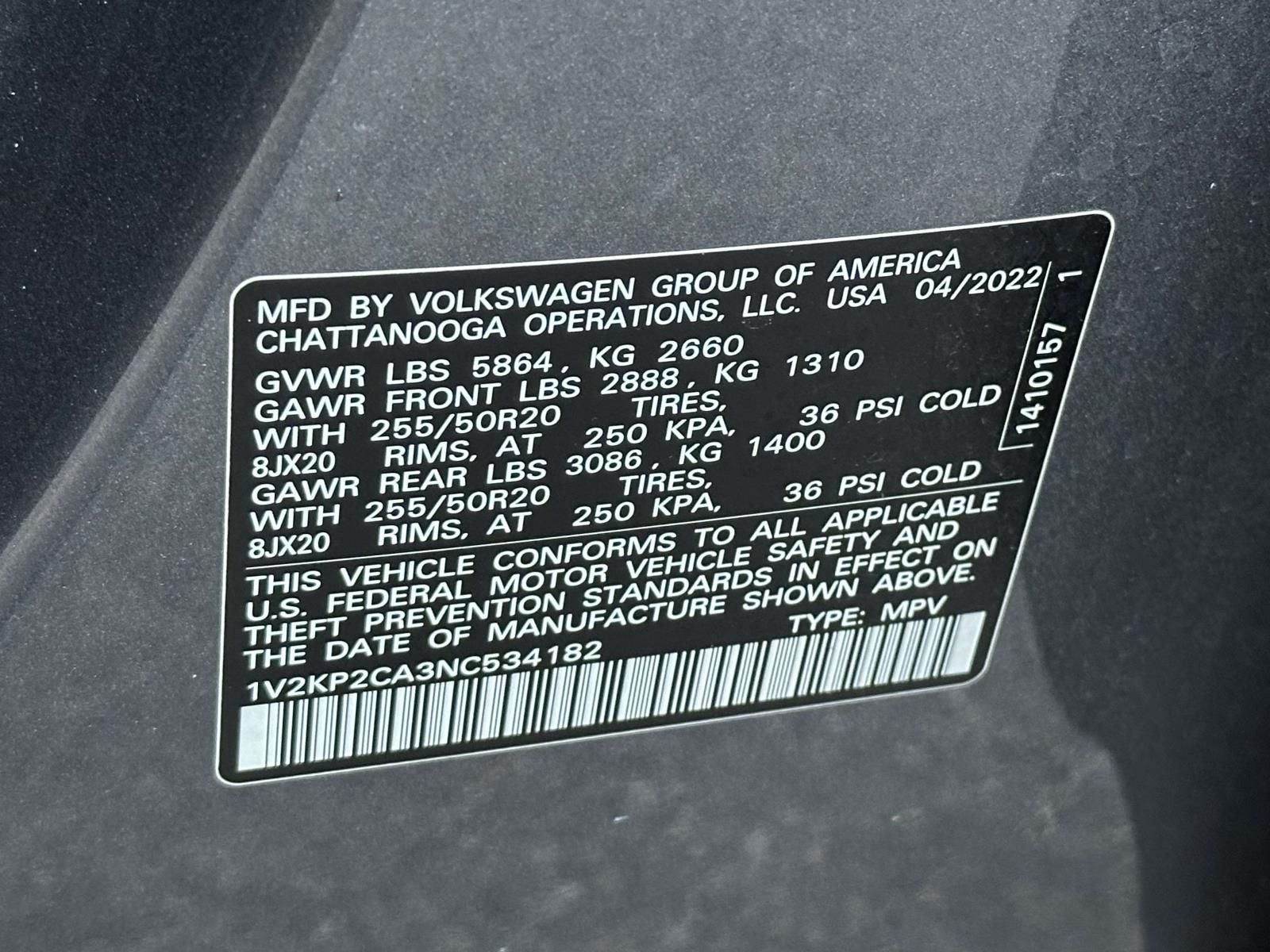 2022 Volkswagen Atlas 2.0T SE w/Technology