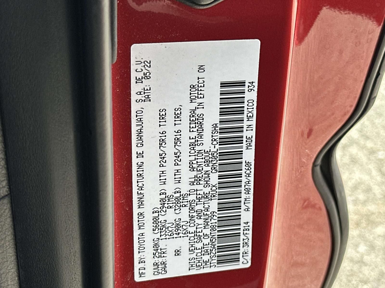 2022 Toyota Tacoma SR V6