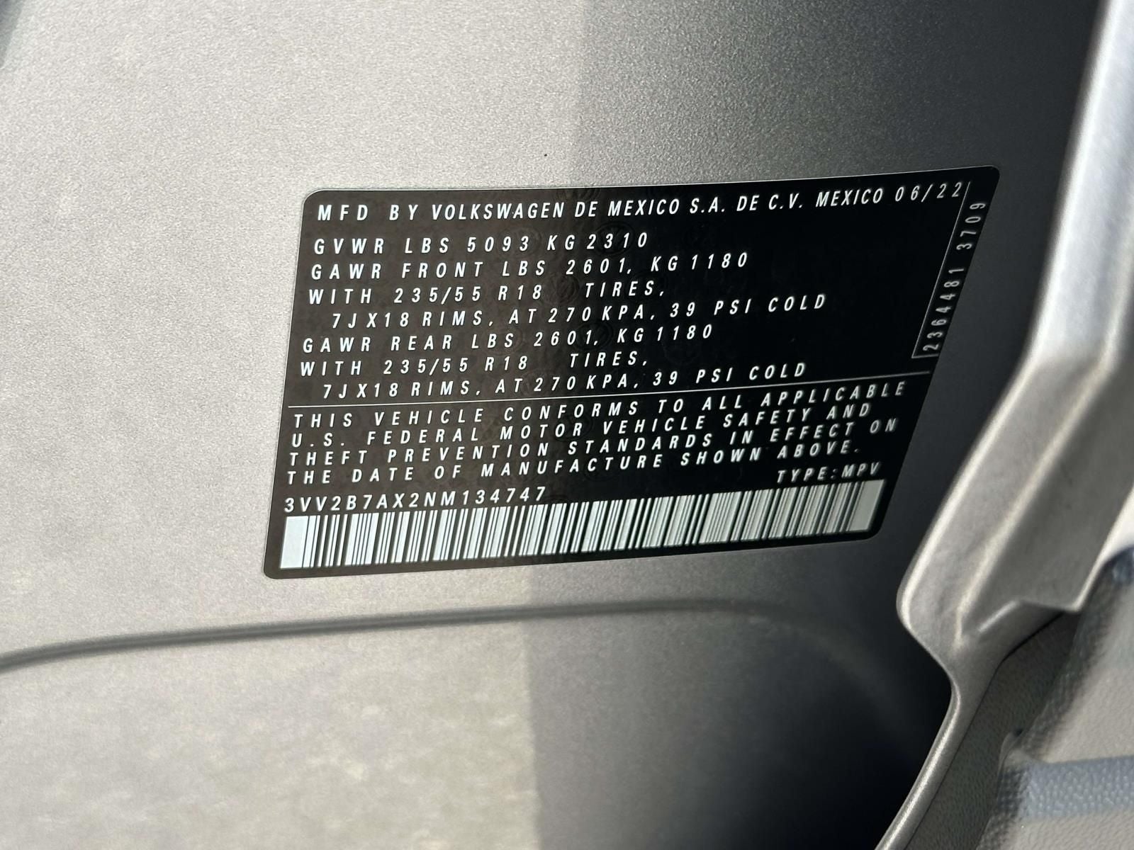 2022 Volkswagen Tiguan 2.0T SE