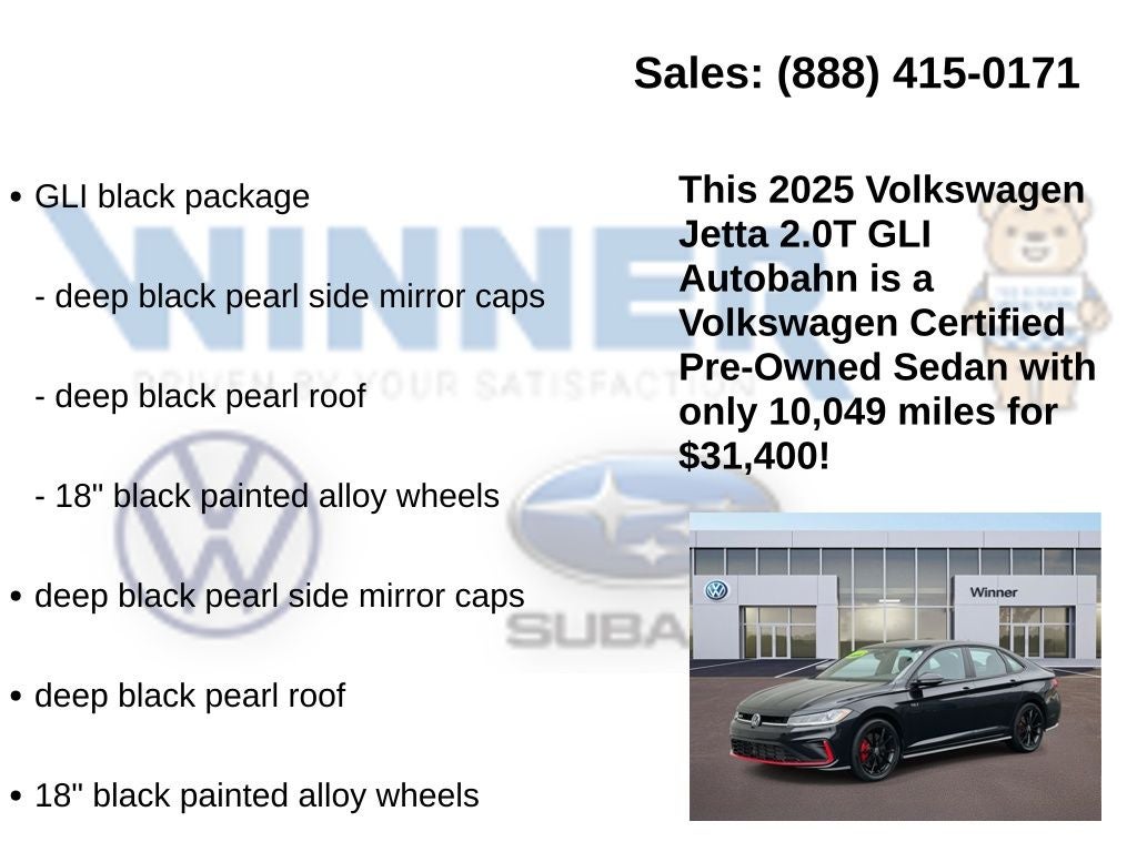 2025 Volkswagen Jetta GLI 2.0T Autobahn