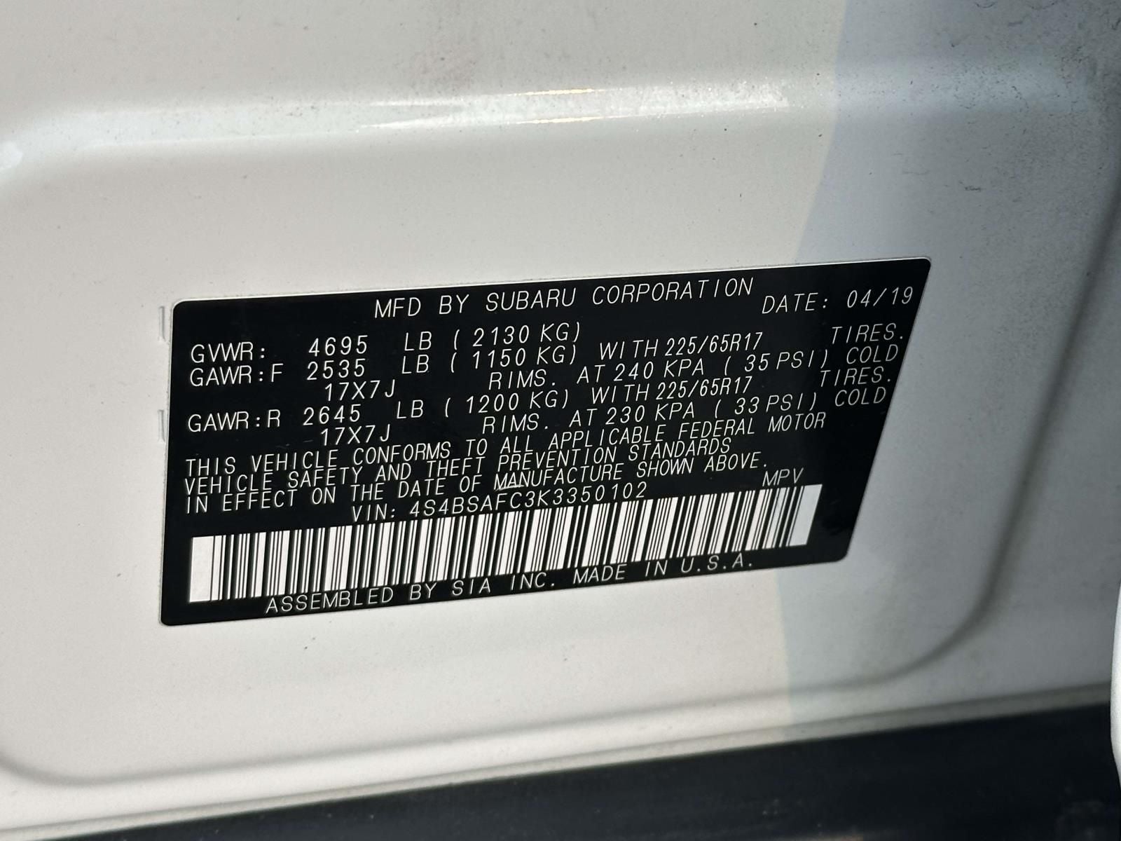 2019 Subaru Outback 2.5i Premium