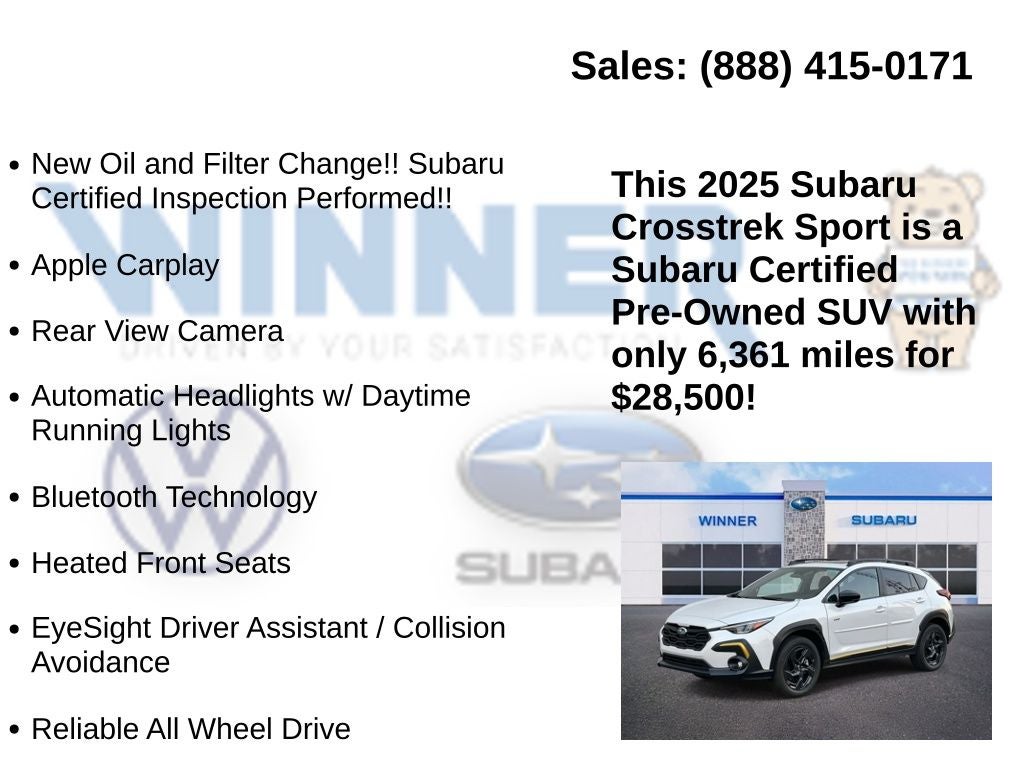 2025 Subaru Crosstrek Sport