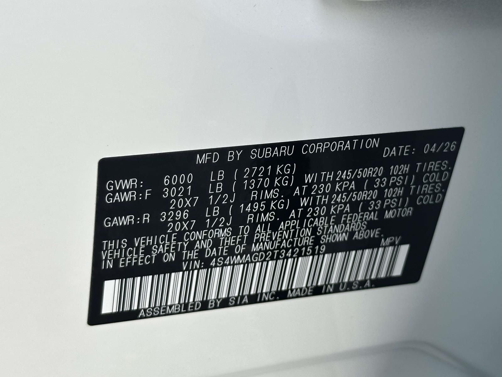 2026 Subaru Ascent Limited