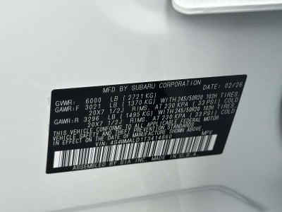 2026 Subaru Ascent Onyx Edition Touring