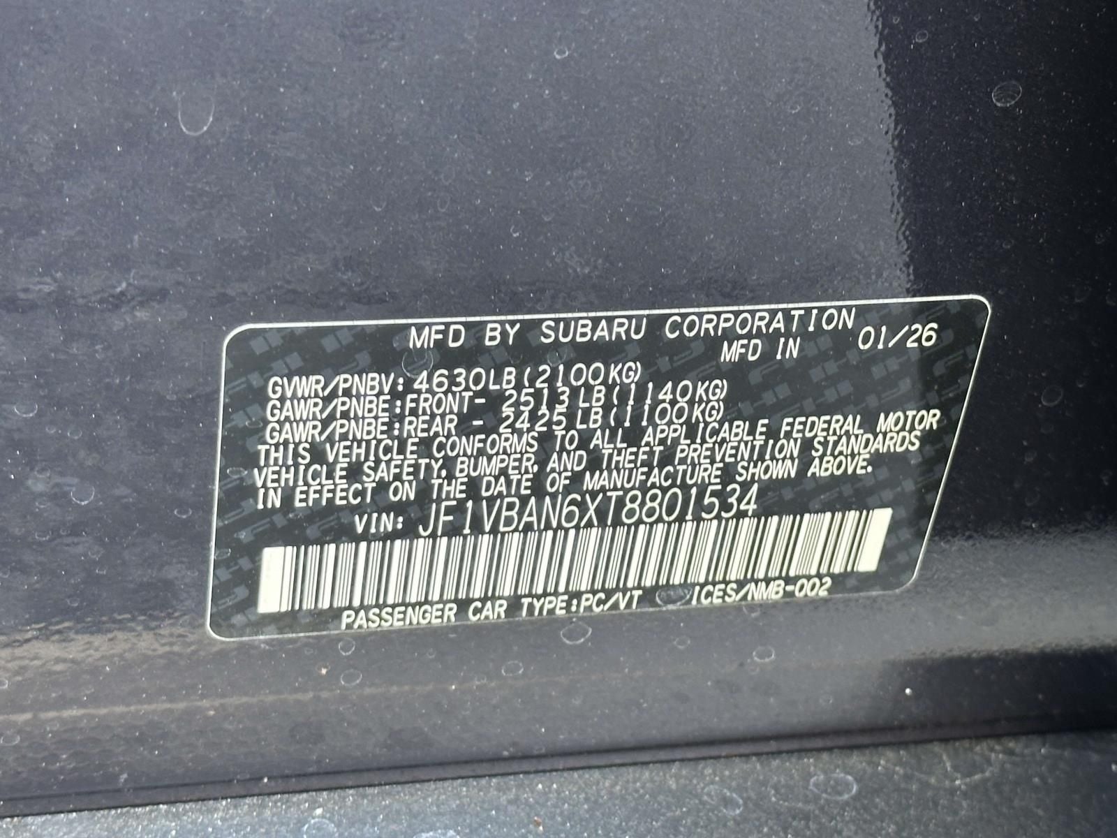 2026 Subaru WRX Limited