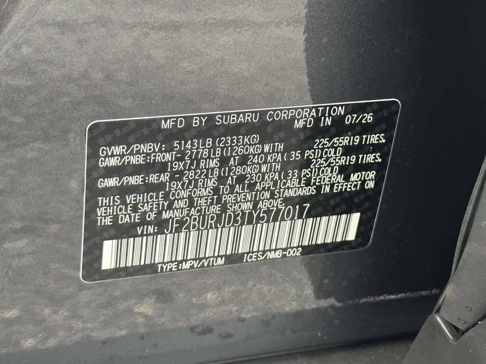 2026 Subaru Outback Touring XT