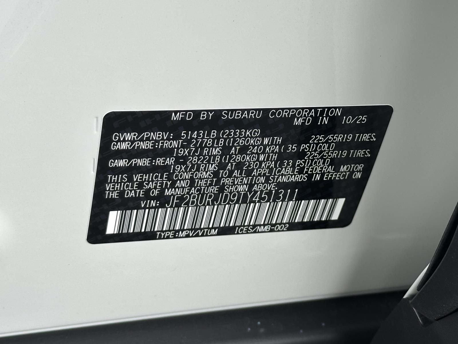 2026 Subaru Outback Touring XT