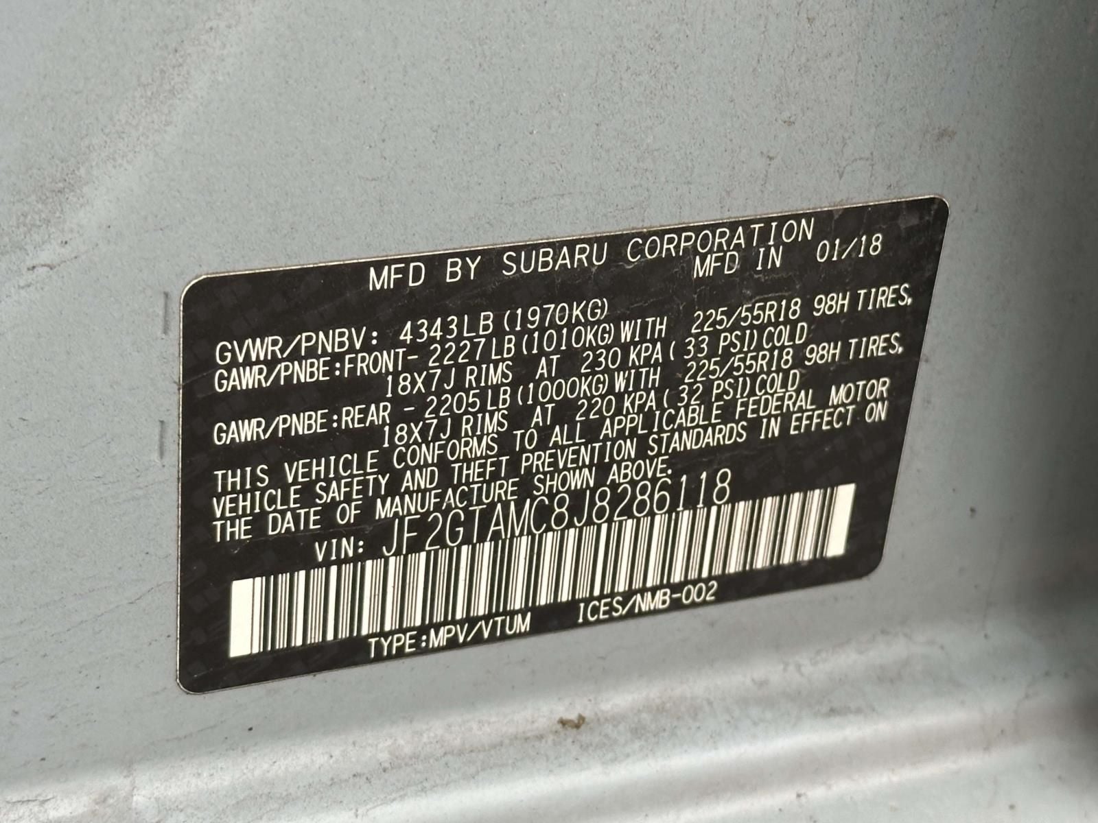 2018 Subaru Crosstrek 2.0i Limited