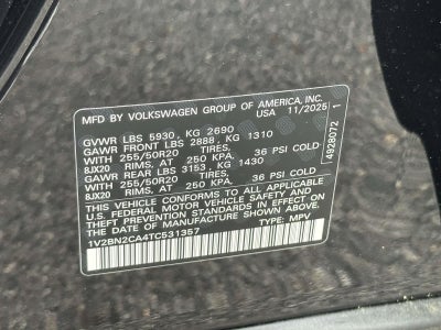 2026 Volkswagen Atlas 2.0T SEL
