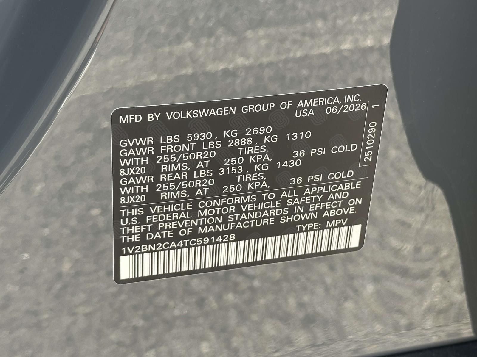 2026 Volkswagen Atlas 2.0T SEL