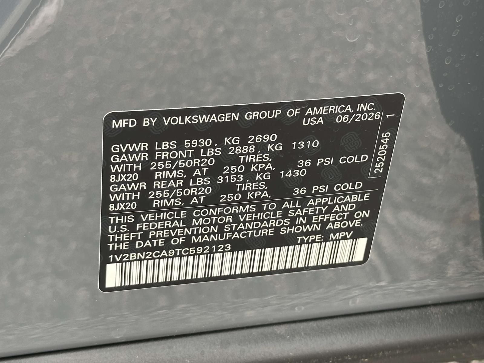 2026 Volkswagen Atlas 2.0T SEL
