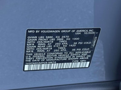 2026 Volkswagen Atlas 2.0T Peak Edition