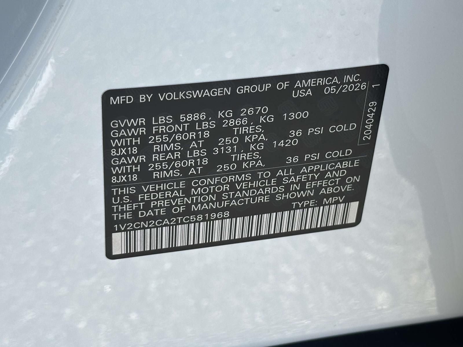 2026 Volkswagen Atlas 2.0T Peak Edition