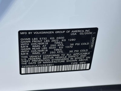 2026 Volkswagen Atlas 2.0T SE