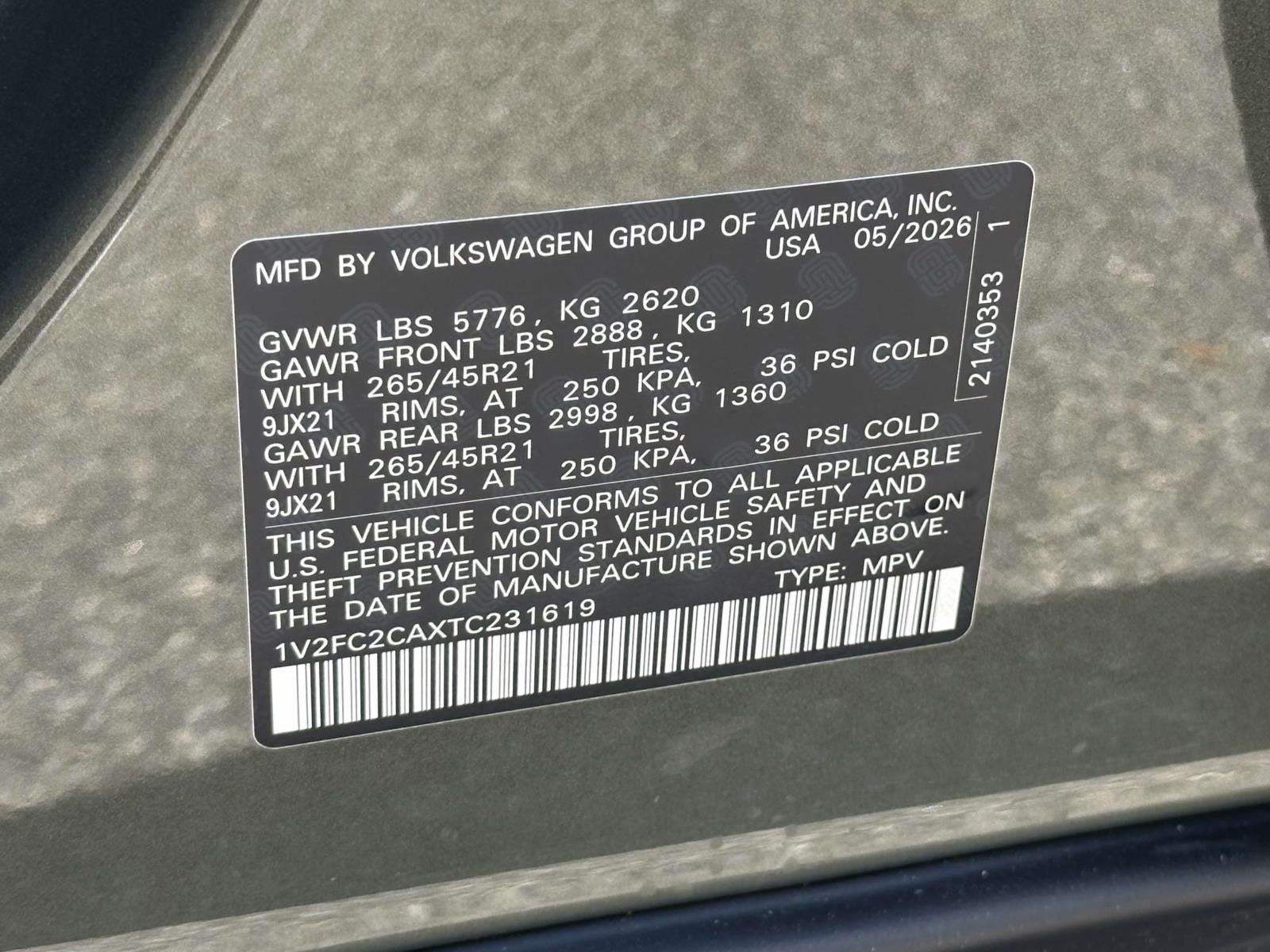 2026 Volkswagen Atlas Cross Sport 2.0T SEL Premium R-Line