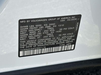 2026 Volkswagen Atlas 2.0T SEL Premium R-Line